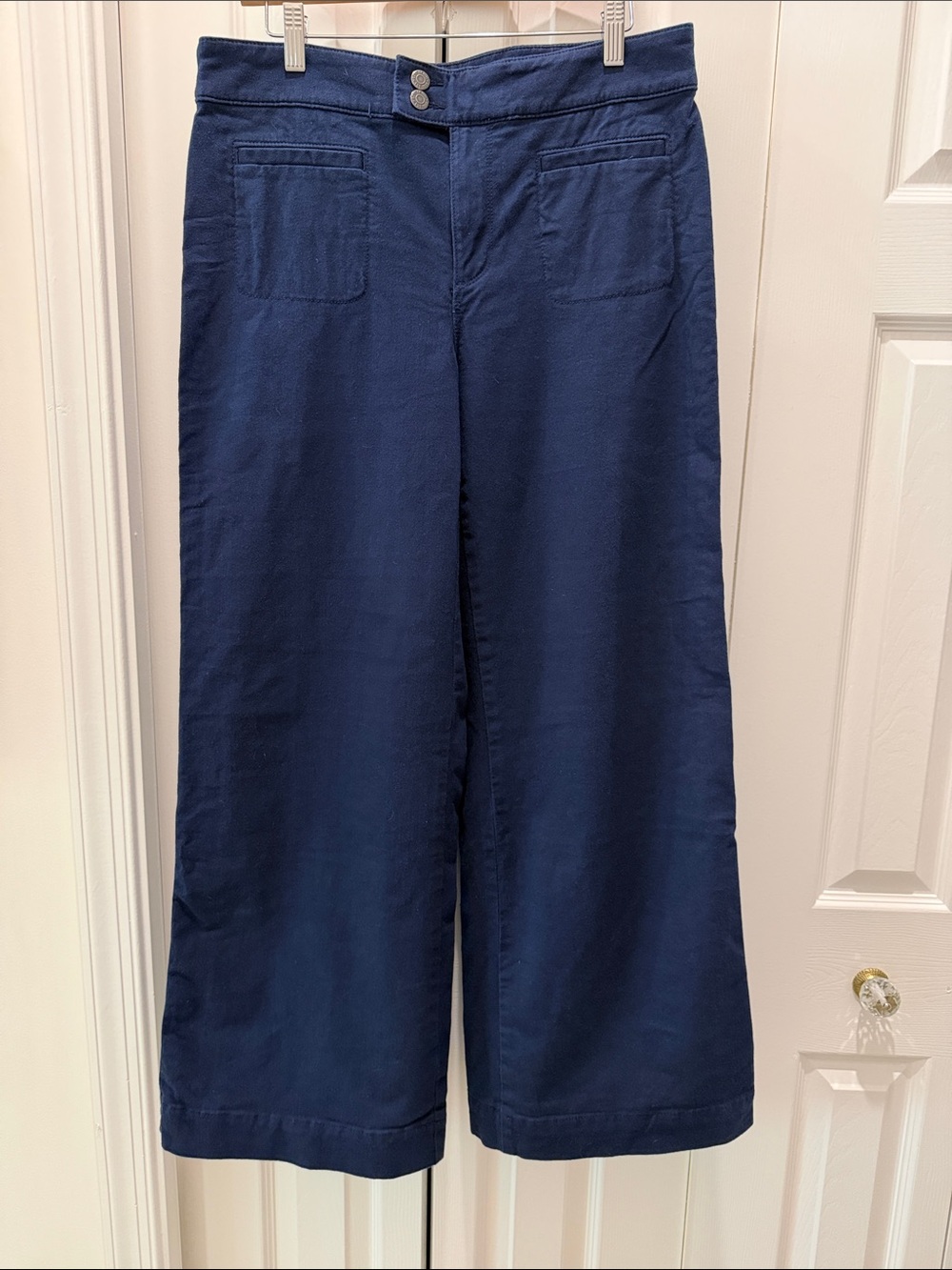 LOFT Navy Wide-Leg Flare Jeans
